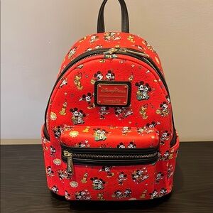 Disney Parks Loungefly Red Mickey Mouse and friends backpack